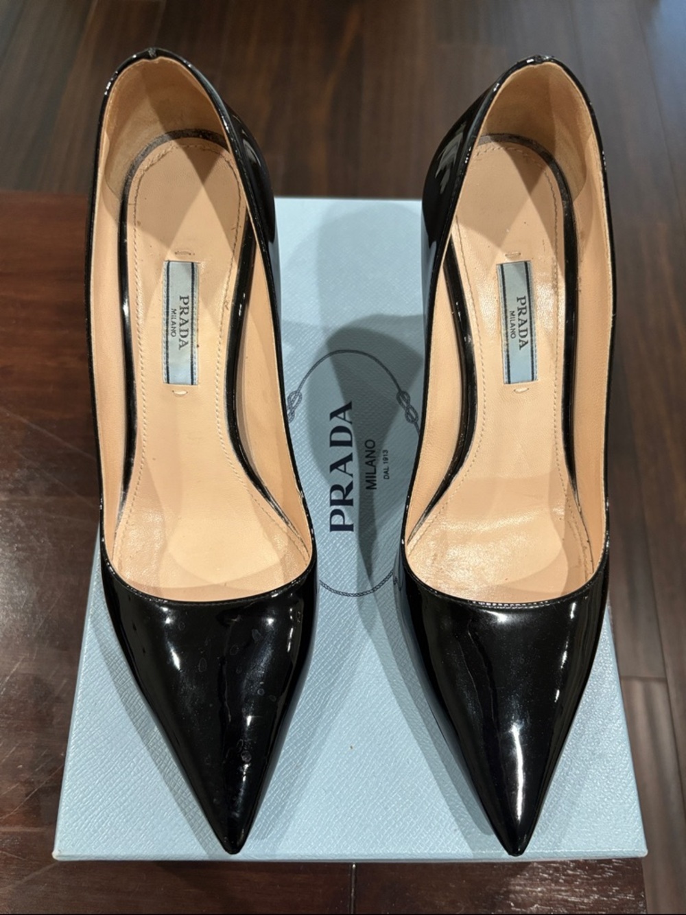 Prada Black Patent Leather Pointed Pumps